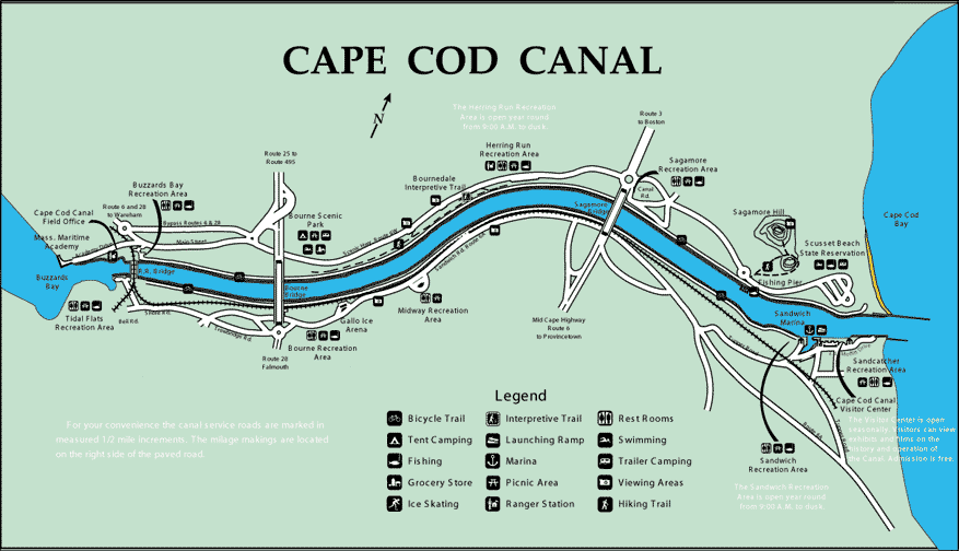 Cape Cod Canal Fishing Map